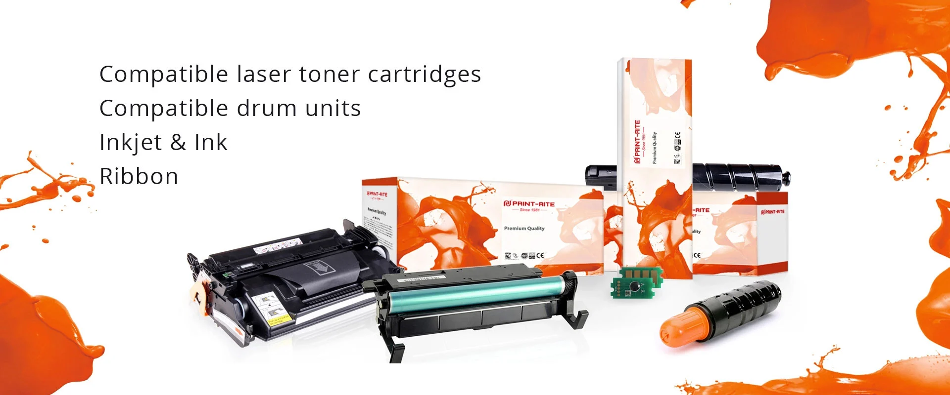 Compatible laser toner cartridges Compatible drum units Inkjet & Ink Ribbon